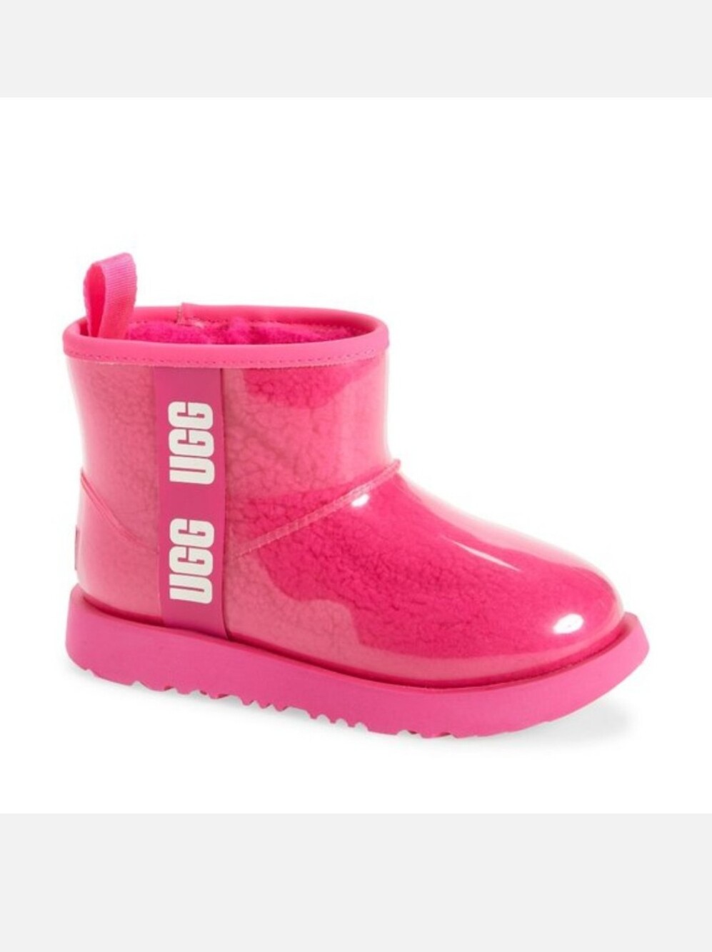 UGG Big Girls Pink Classic Clear Waterproof Mini Boots
